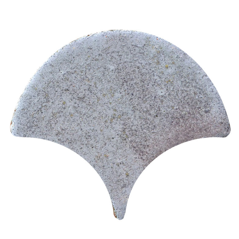 Peacock-Scallop shape tile in dark grey